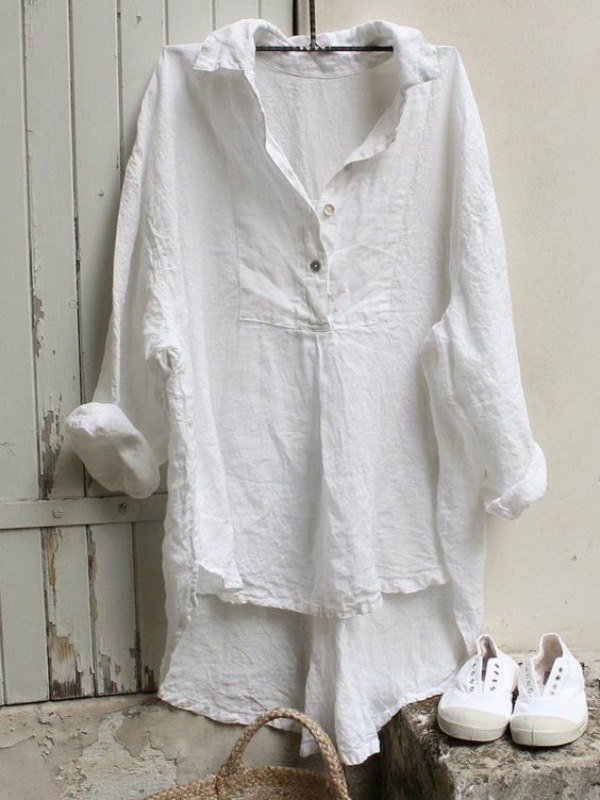 Moda anti-idade: Camisa feminina branca moderna