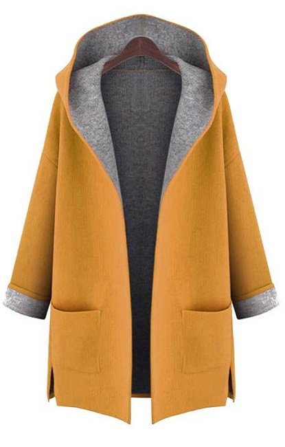 Casaco de inverno de cores quentes - amarelo
