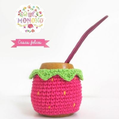 capa para canecas crochê - fruta