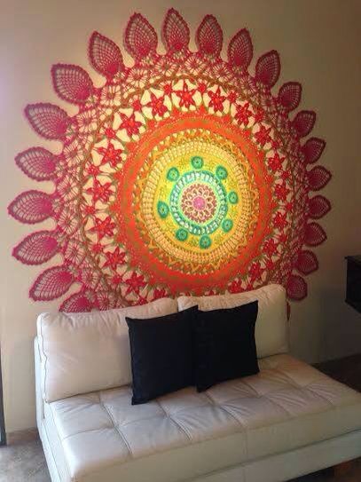 Mandala em crochê decoração parede - Benefícios e cores da mandala