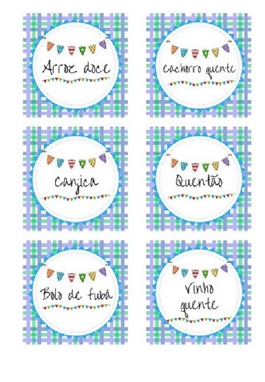 É gratis!  Baixe e imprima plaquinhas de comidinhas para festa junina