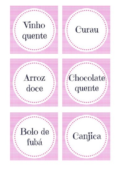 É grátis!  Baixe e imprima plaquinhas de comidinhas para festa junina