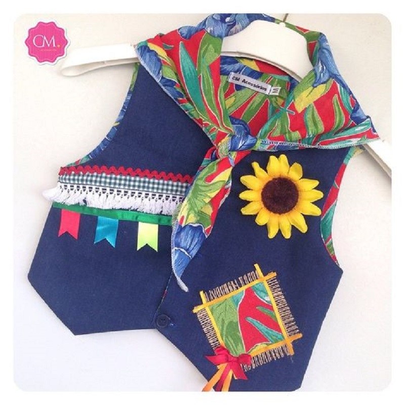 15 ideias de  roupa para festa junina - DIY - colete para menino