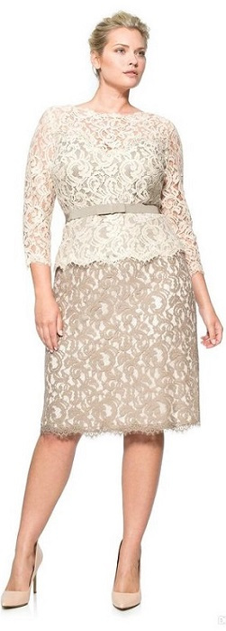 Duas peças plus size de renda para festas de casamento ou bodas