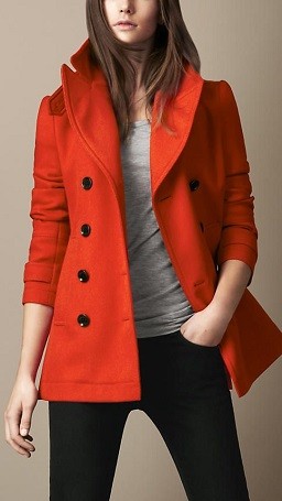 Casaco de inverno de cores quentes - vermelho