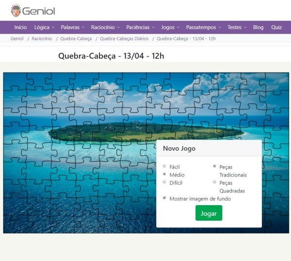Quebra cabeça geniol - Jogos Online Grátis & Desenhos