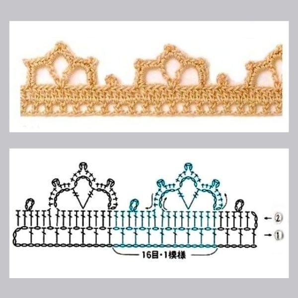 Para copiar: 10 Bicos de crochê com gráfico 1