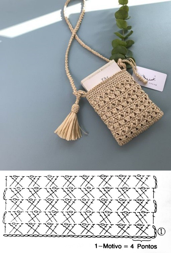 Bolsa de crochê com estilo (+gráfico do ponto)