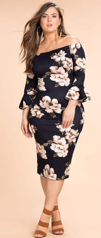 vestido floral preto - plus size - 50+ 60+ moda anti-idade