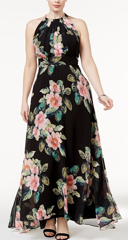 vestido floral preto - plus size - 50+ 60+ moda anti-idade