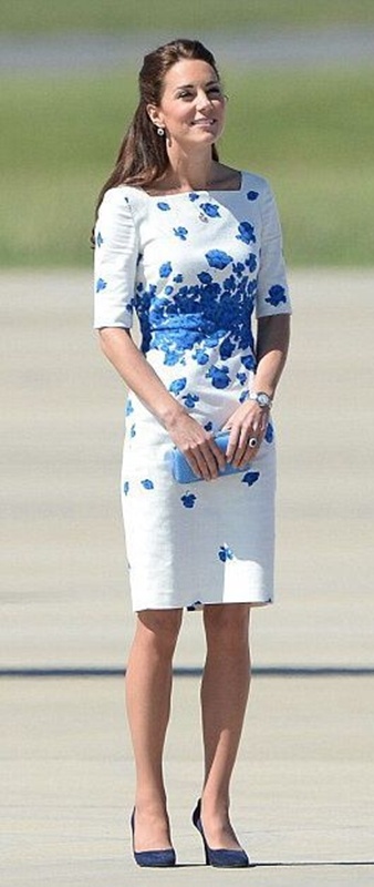 Moda azul e branco, Kate Middleton