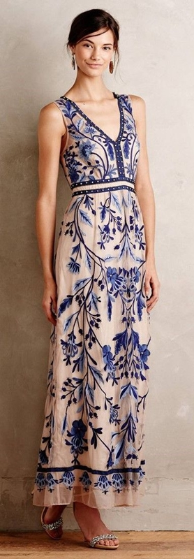 Moda anti-idade, estampa porcelana chinesa, azul e branco
