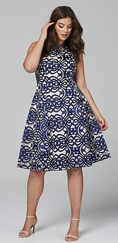 blue and white dress, vestido estampado azul e branco