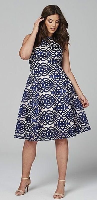 blue and white dress, vestido estampado azul e branco