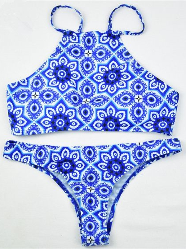 Biquini azul e branco , estampa azulejo portugues
