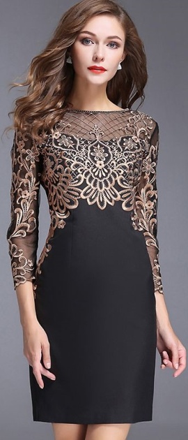 Vestido curto para bodas de ouro