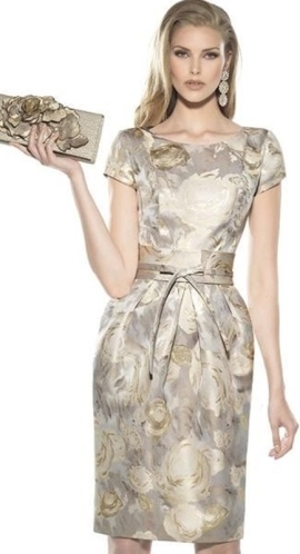 Moda senhoras - vestido curto para bodas de ouro