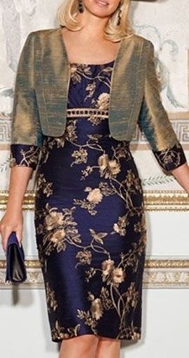 Moda senhoras - vestido curto para bodas de ouro