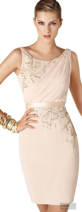 Vestido curto para bodas de ouro