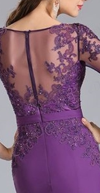 Detalhe das costas do vestido para festa para senhoras
