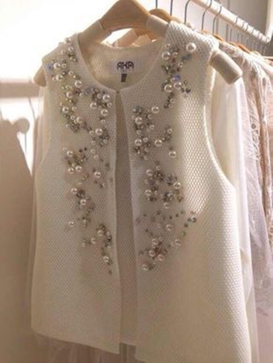 Blusa para festa de Bodas de pérola