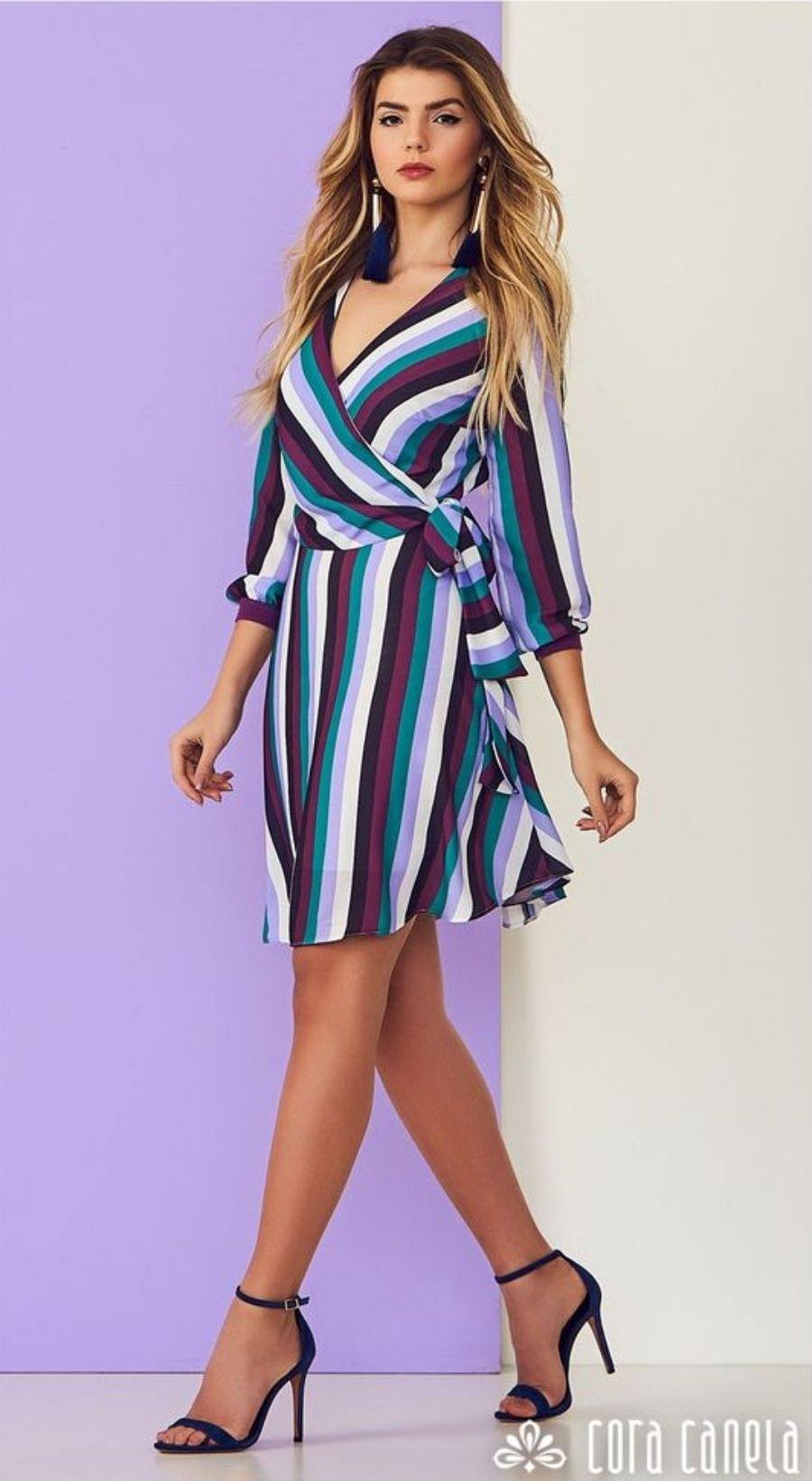 Moda anti-idade: vestido de listras