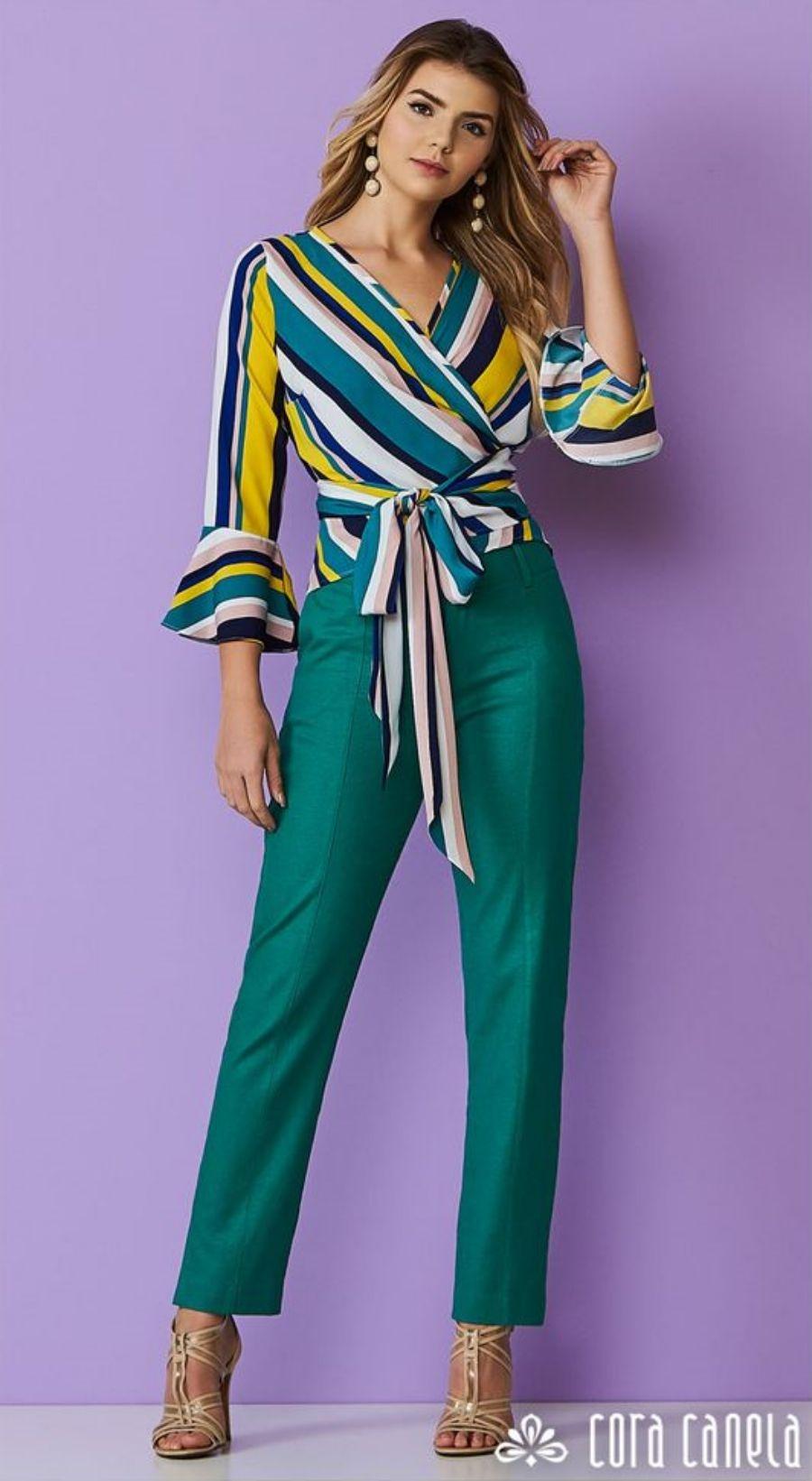 Moda anti-idade: blusa de listras diagonais