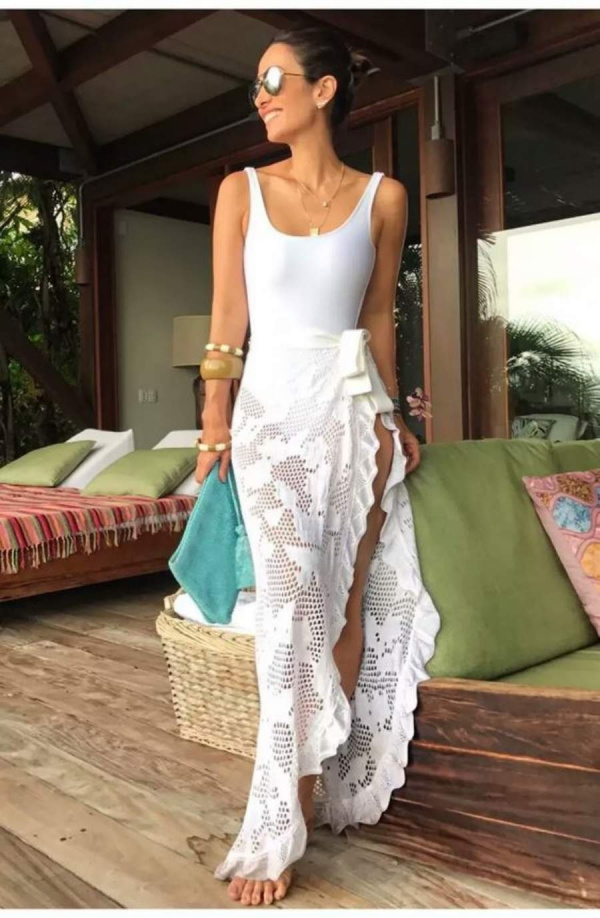 15 modelos de saída e praia ou kaftan  (branco)