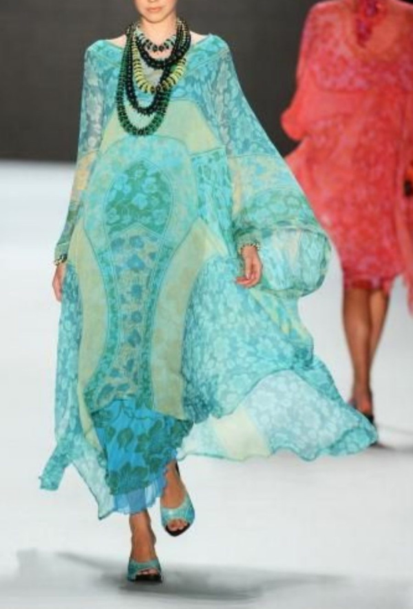 15 modelos de saída e praia ou kaftan  (azul)
