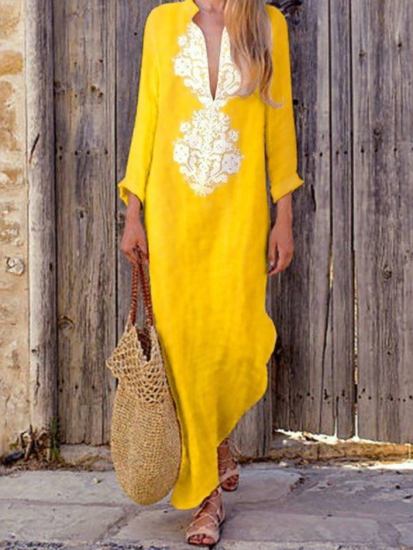 15 modelos de saída e praia ou kaftan  (amarelo)