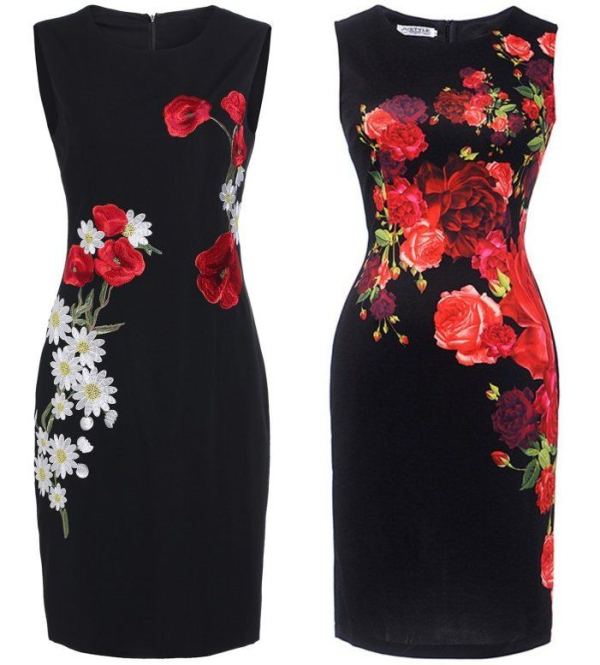O charme de um detalhe floral no vestido ou blusa