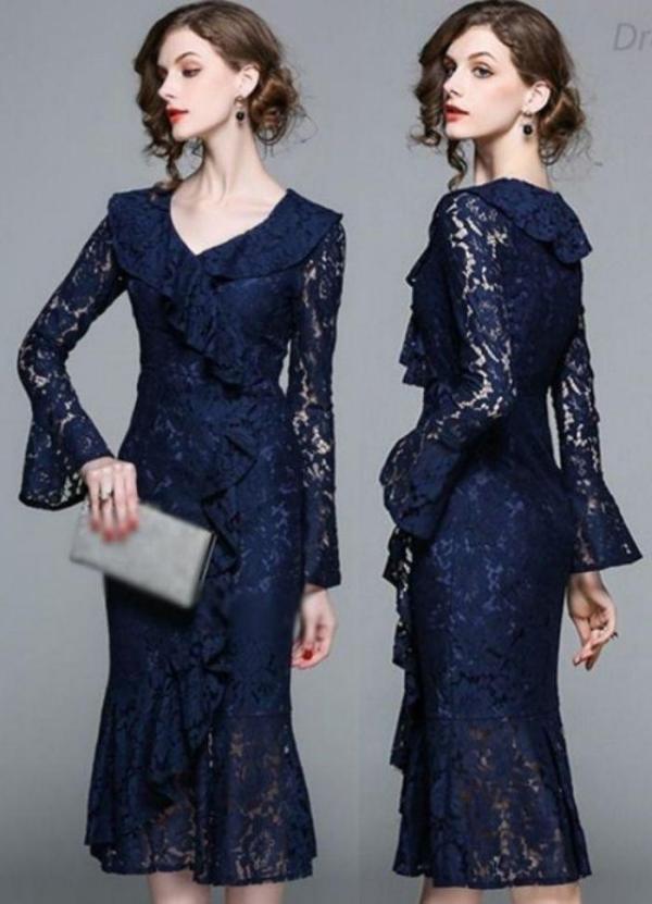 Moda anti-idade: 25 modelos de vestido de festa azul