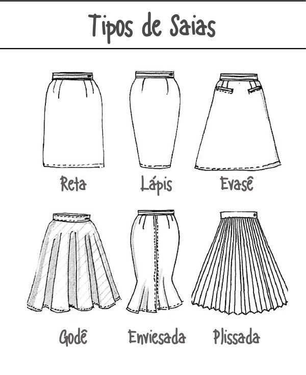 Tipos de saia: reta e lápis