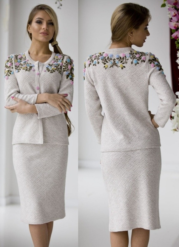 Moda anti-idade: Saia e blusa tricot, pura elegância!