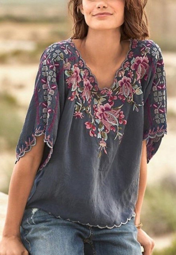 Blusa com bordado floral: 17 opções incríveis!