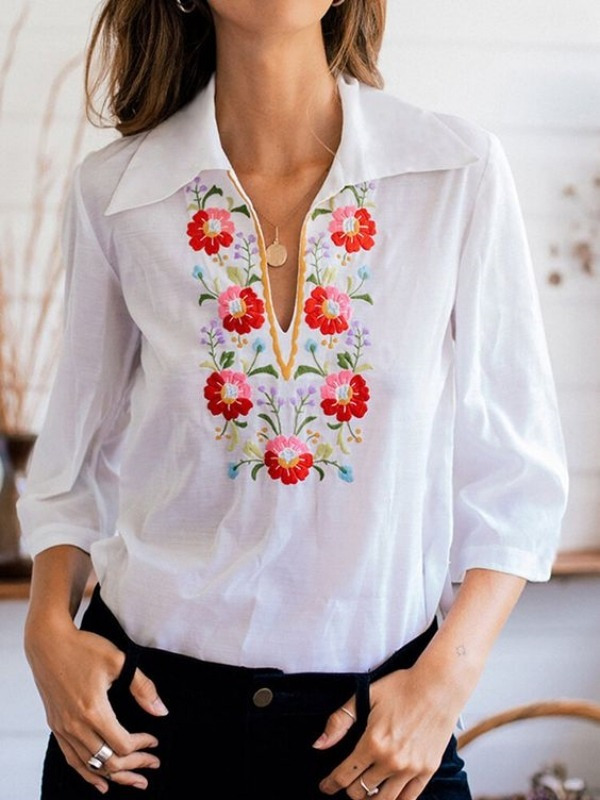 Blusa com bordado floral: 17 opções incríveis!