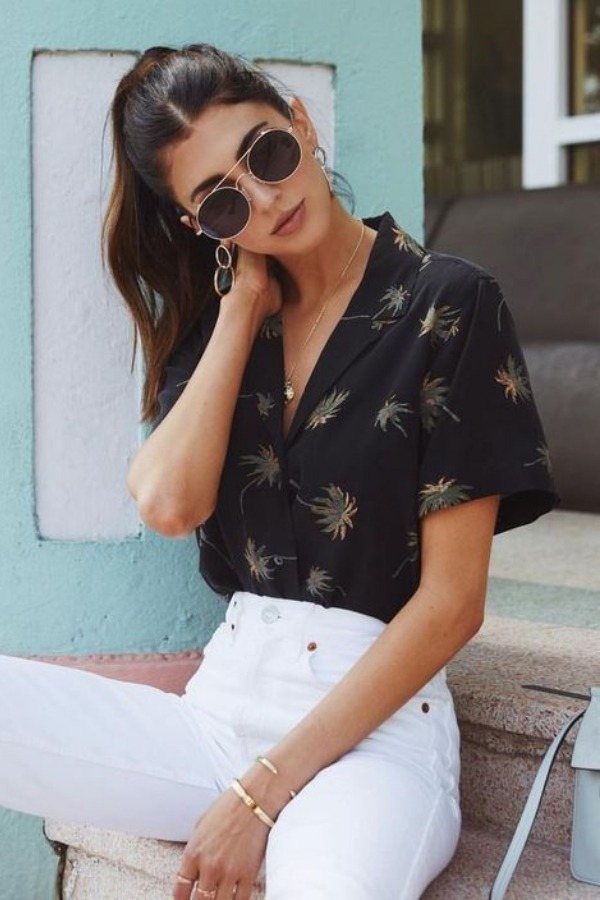 Moda Anti-idade: Camisa feminina com manga curta
