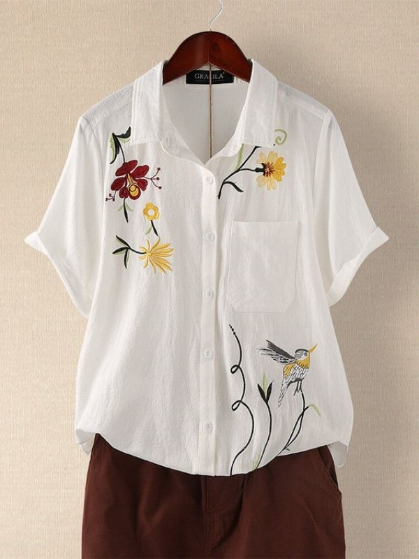 Moda Anti-idade: Camisa feminina com manga curta
