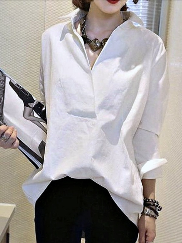 Moda anti-idade: Camisa feminina branca moderna
