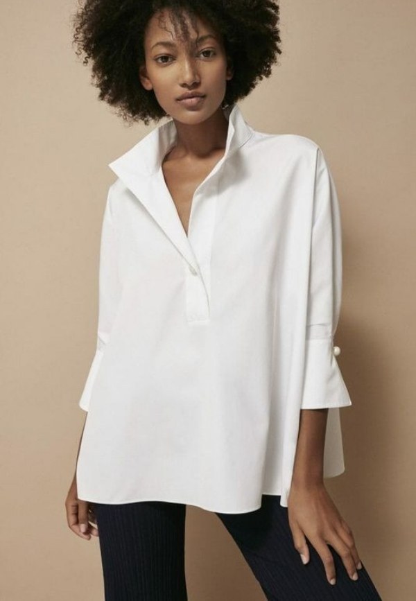 Moda anti-idade: Camisa feminina branca moderna