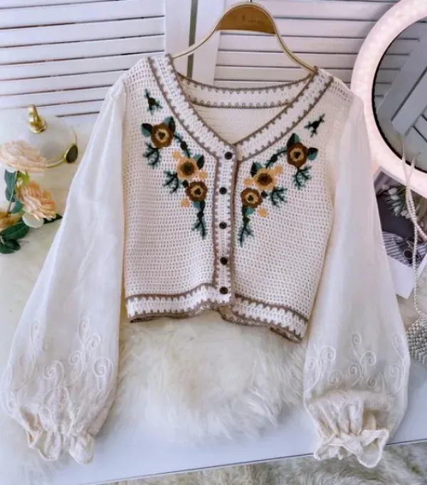 Artesanato na Moda: 20 modelos de blusa de lã com bordado
