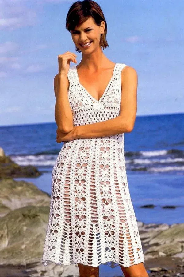 Artesanato na moda: Lindos vestidos de crochê para o verão