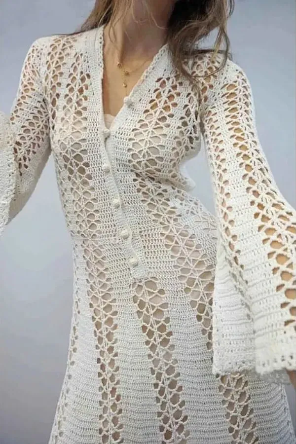 Artesanato na moda: Lindos vestidos de crochê para o verão
