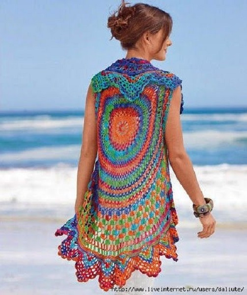 croche que aparece - blusa croche redondo colorido