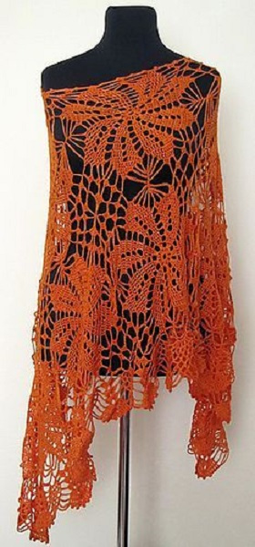 croche que aparece - blusa croche redondo laranja
