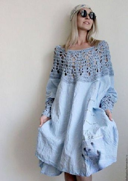 croche que aparece -detalhe na blusa