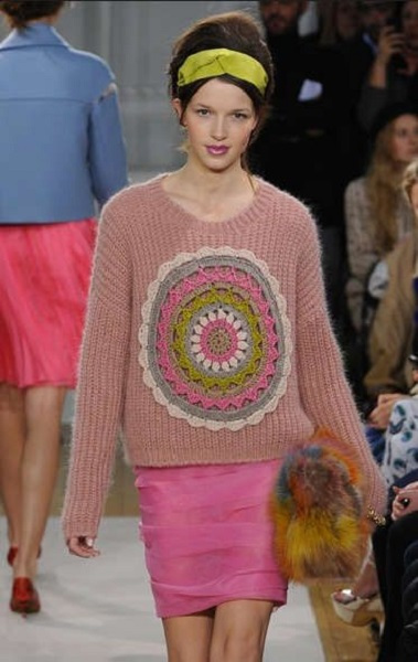 croche que aparece - blusa croche redondo rosa