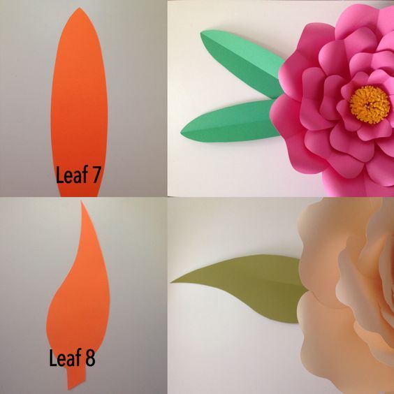 DIY - molde de folha das flores gigantes de papel