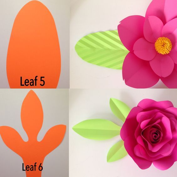 DIY - molde de folha das flores gigantes de papel