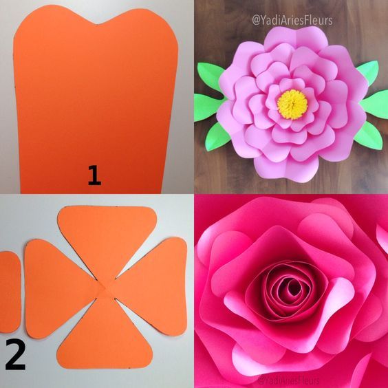 DIY - molde de folha das flores gigantes de papel